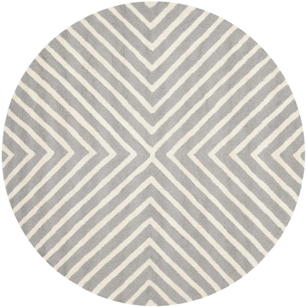 CAMBRIDGE, SILVER / IVORY, 8' X 8' Round, Area Rug, CAM129D-8R