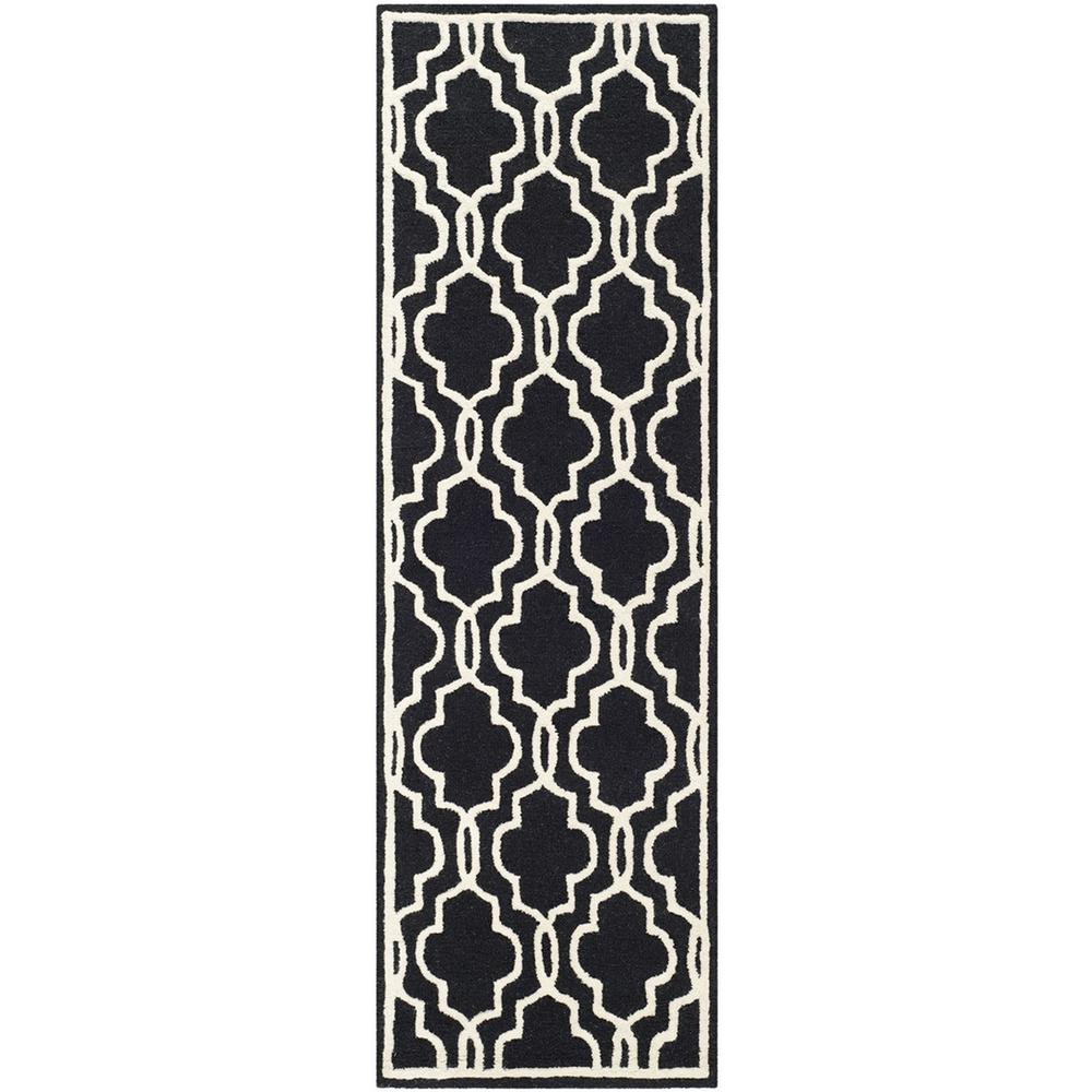 CAMBRIDGE, BLACK / IVORY, 2'-6" X 6', Area Rug, CAM131E-26