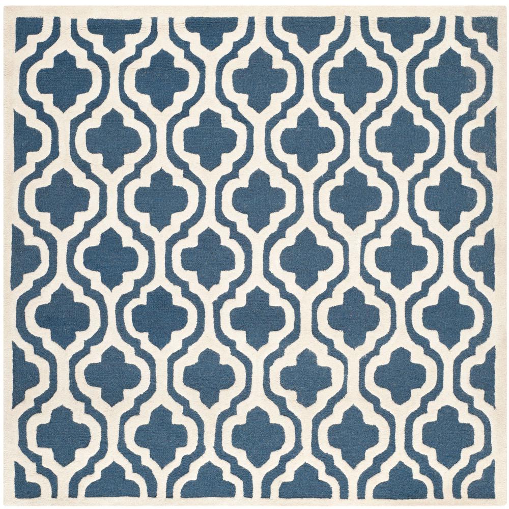 CAMBRIDGE, NAVY / IVORY, 6' X 6' Square, Area Rug, CAM132G-6SQ