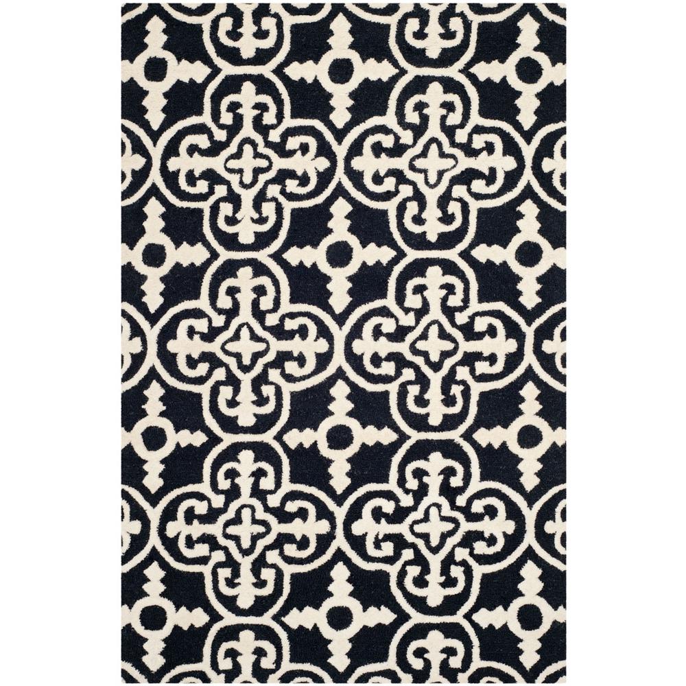 CAMBRIDGE, BLACK / IVORY, 4' X 6', Area Rug, CAM133E-4