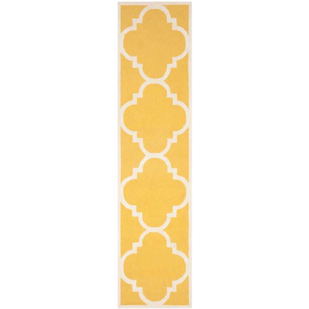 CAMBRIDGE, GOLD / IVORY, 2'-6" X 14', Area Rug, CAM140Q-214