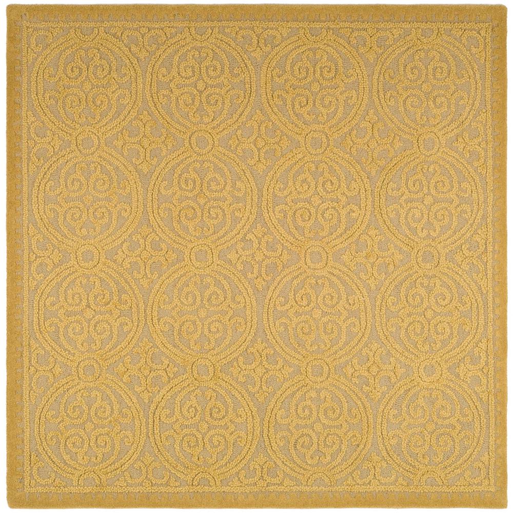 CAMBRIDGE, LIGHT GOLD / DARK GOLD, 8' X 8' Square, Area Rug