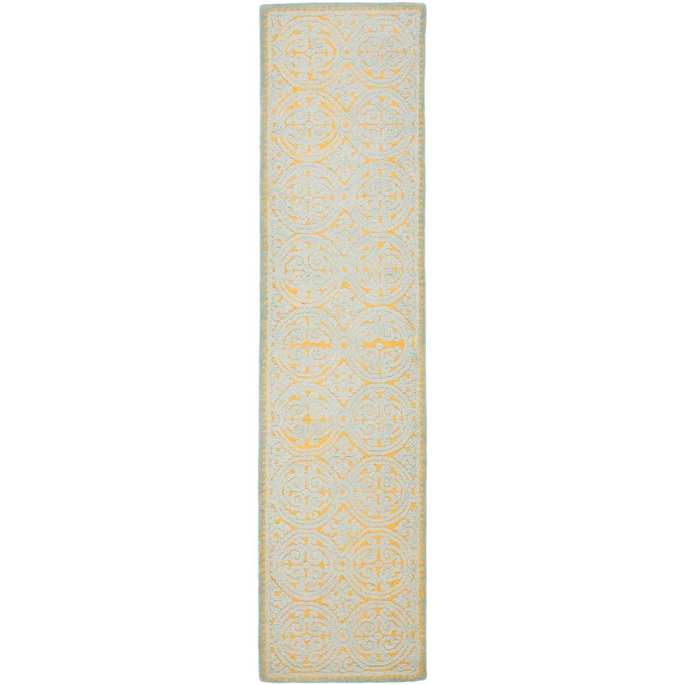 CAMBRIDGE, BLUE / GOLD, 2'-6" X 8', Area Rug