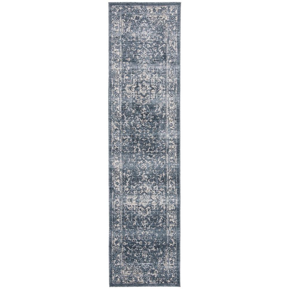 CHARLESTON, NAVY / CREME, 2' X 6', Area Rug