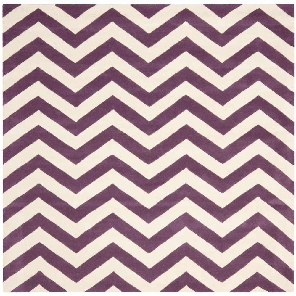 CHATHAM, PURPLE / IVORY, 9' X 9' Square, Area Rug