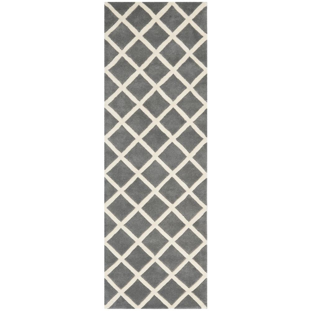 CHATHAM, DARK GREY / IVORY, 2'-3" X 9', Area Rug, CHT718D-29
