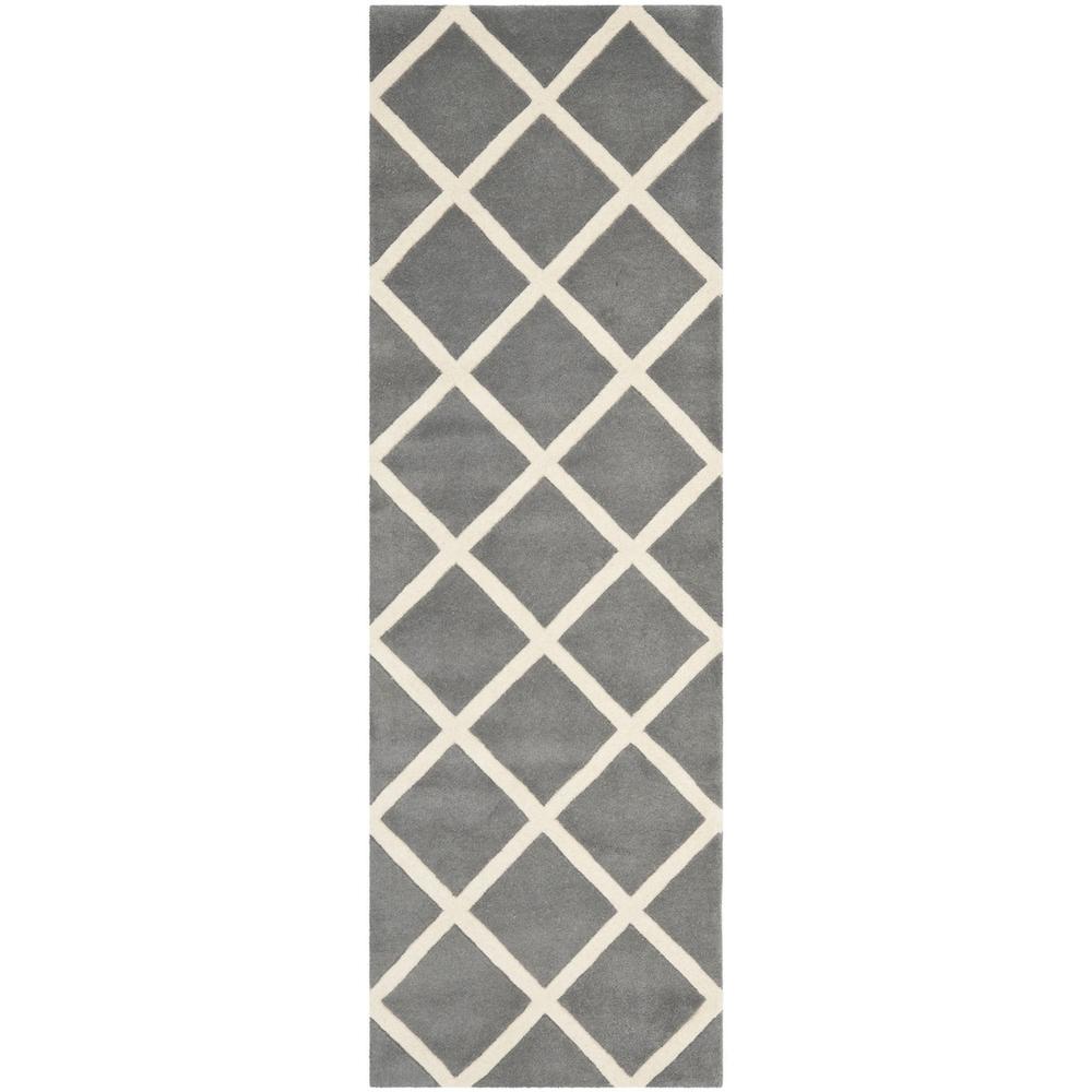 CHATHAM, DARK GREY / IVORY, 2'-3" X 9', Area Rug, CHT720D-29