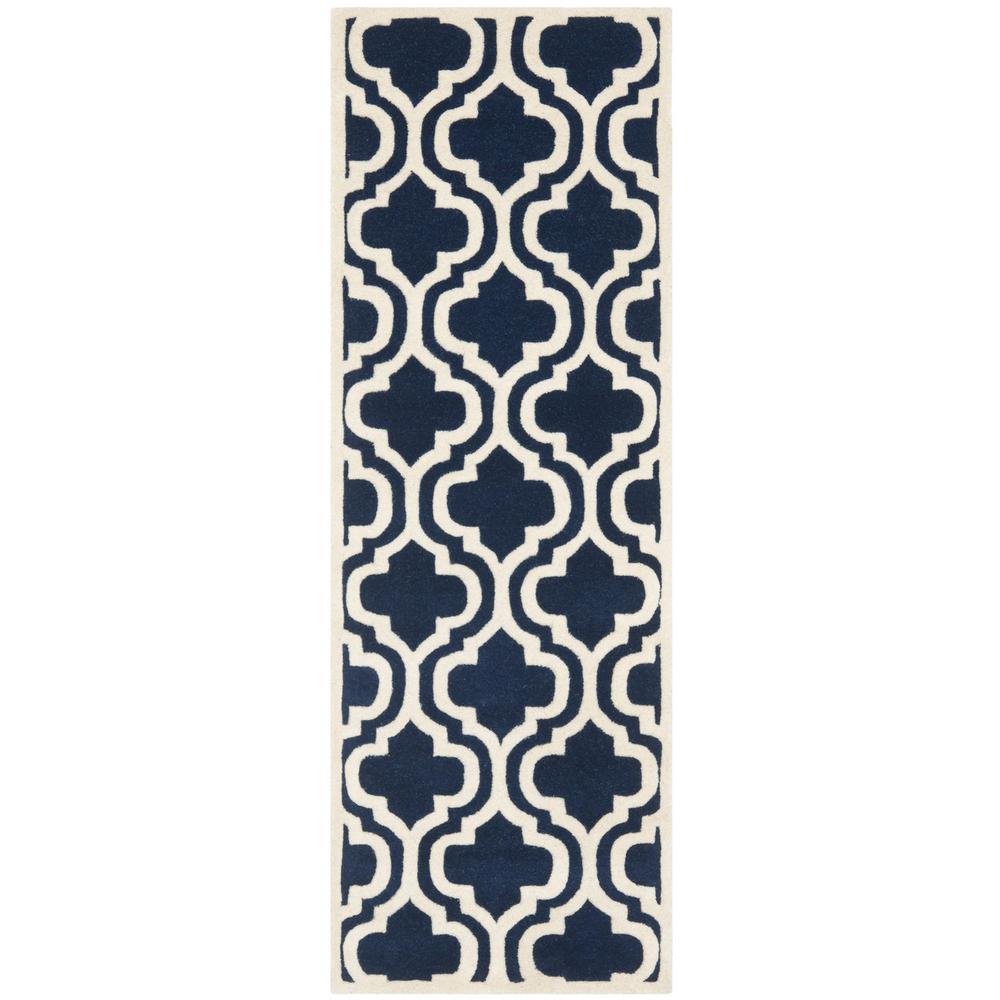 CHATHAM, DARK BLUE / IVORY, 2'-3" X 7', Area Rug, CHT727C-27