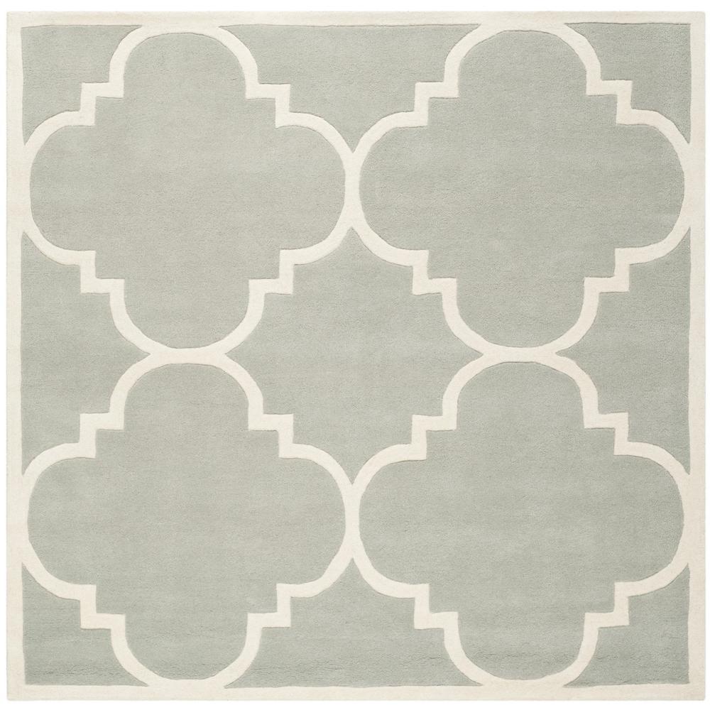 CHATHAM, GREY / IVORY, 7' X 7' Square, Area Rug, CHT730E-7SQ