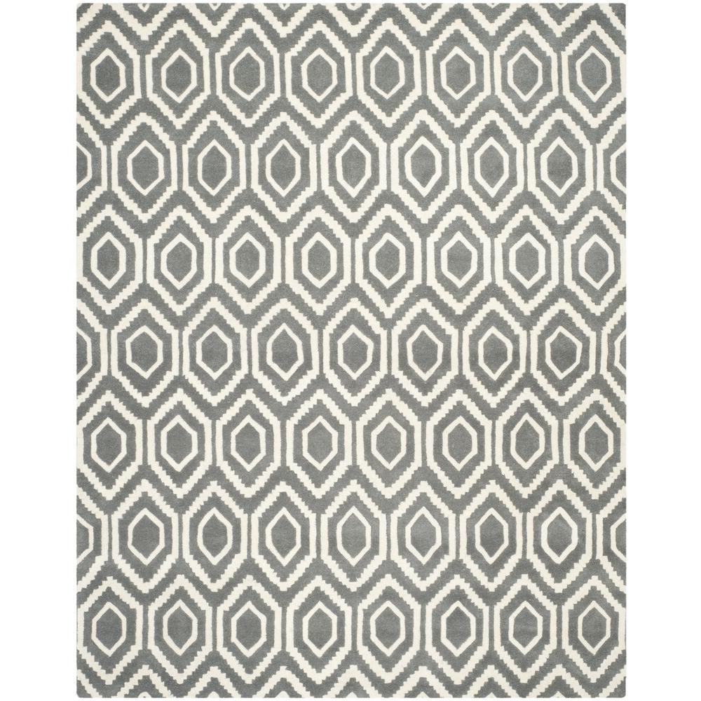 CHATHAM, DARK GREY / IVORY, 8'-9" X 12', Area Rug, CHT731D-9