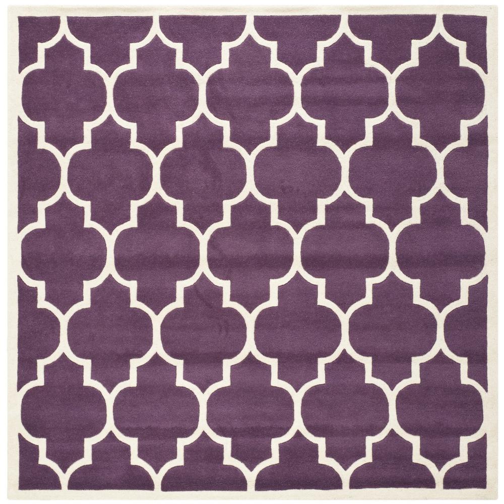 CHATHAM, PURPLE / IVORY, 8'-9" X 8'-9" Square, Area Rug, CHT733F-9SQ