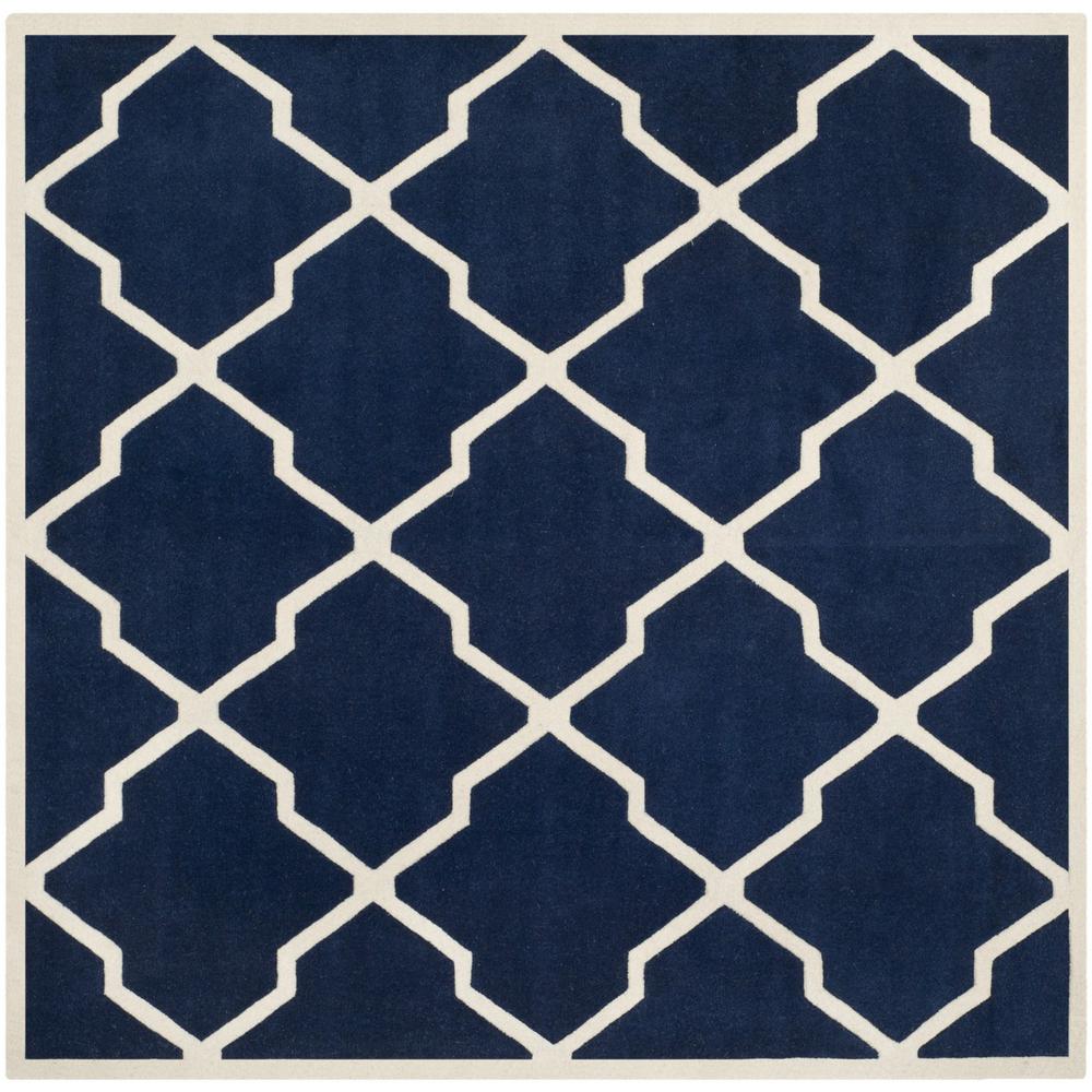 CHATHAM, DARK BLUE / IVORY, 9' X 9' Square, Area Rug