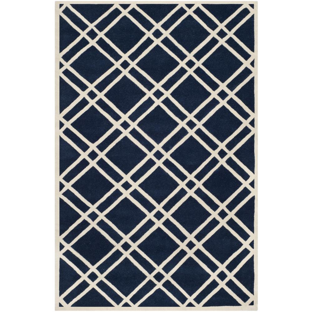 CHATHAM, DARK BLUE / IVORY, 8'-9" X 12', Area Rug, CHT740C-9