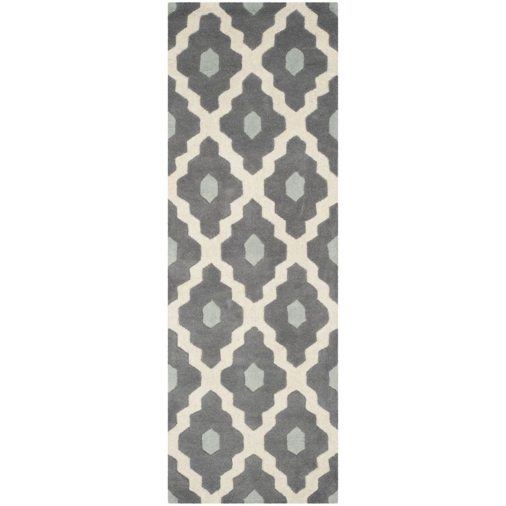 CHATHAM, IVORY / DARK GREY, 2'-3" X 9', Area Rug, CHT748D-29