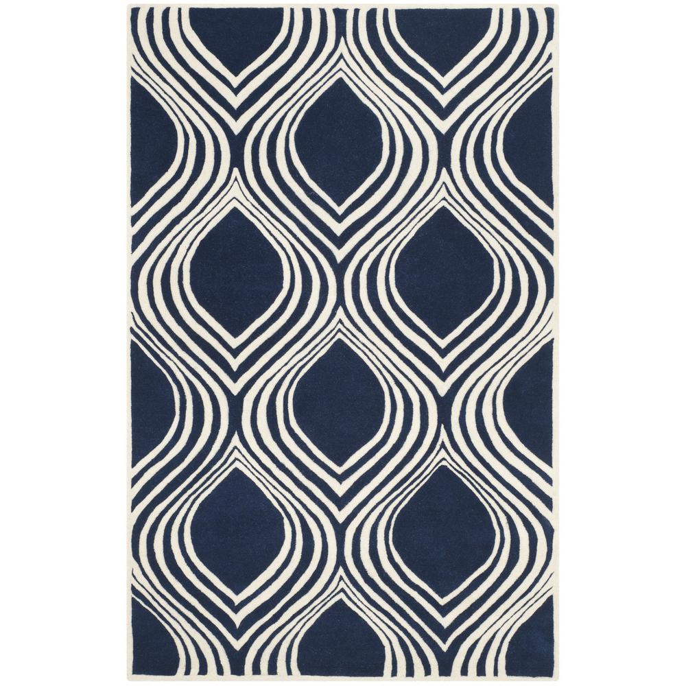 CHATHAM, DARK BLUE / IVORY, 6' X 9', Area Rug, CHT758C-6