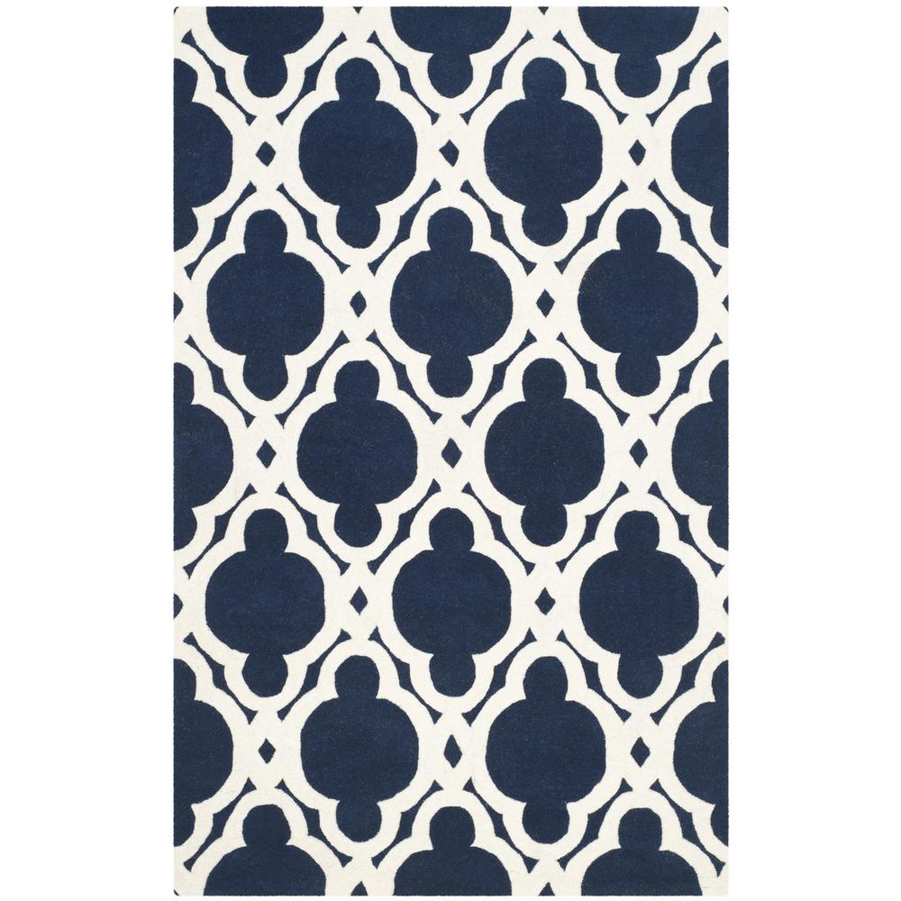 CHATHAM, DARK BLUE / IVORY, 6' X 9', Area Rug, CHT762C-6