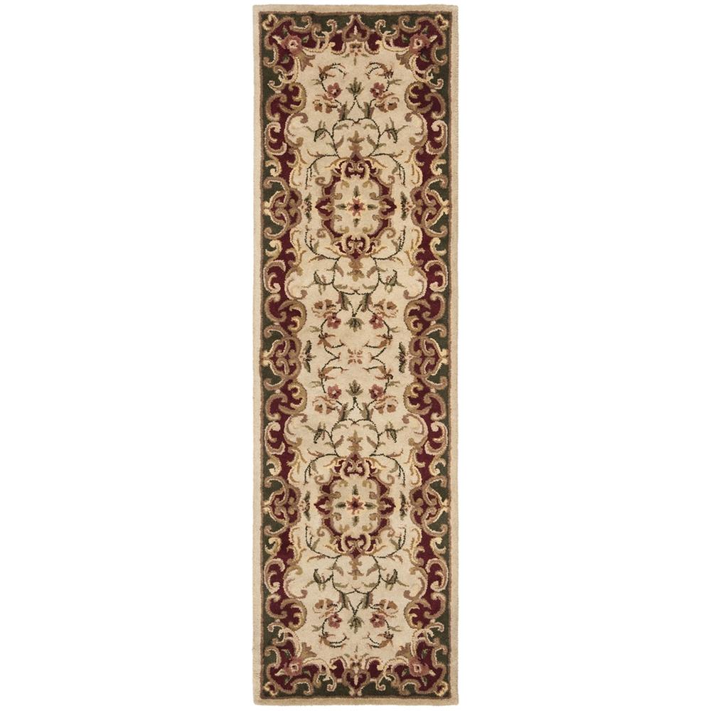 CLASSIC, IVORY / GREEN, 2'-3" X 8', Area Rug