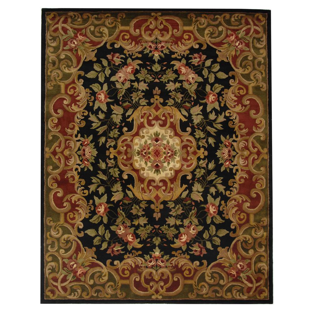 CLASSIC, BLACK / GREEN, 8'-3" X 11', Area Rug
