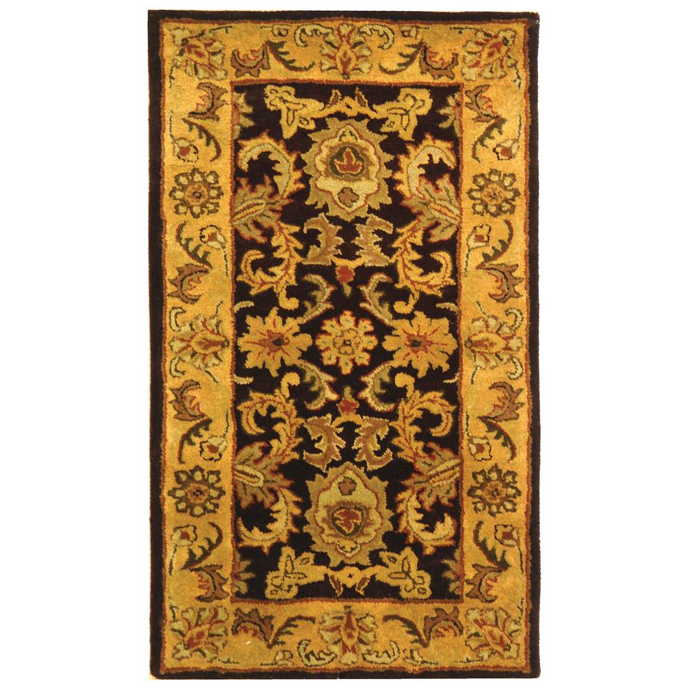 CLASSIC, DARK PLUM / GOLD, 2'-6" X 6', Area Rug