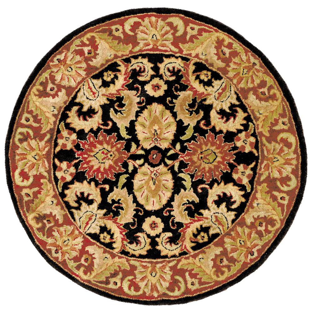 CLASSIC, BLACK / BURGUNDY, 8' X 8' Round, Area Rug