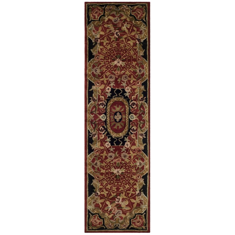 CLASSIC, BURGUNDY / BLACK, 2'-3" X 8', Area Rug, CL304B-28