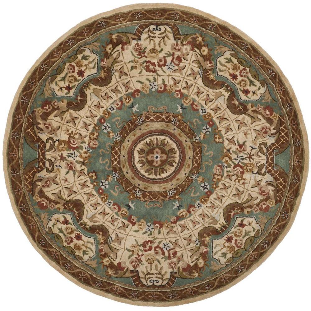 CLASSIC, IVORY / LIGHT BLUE, 8' X 8' Round, Area Rug