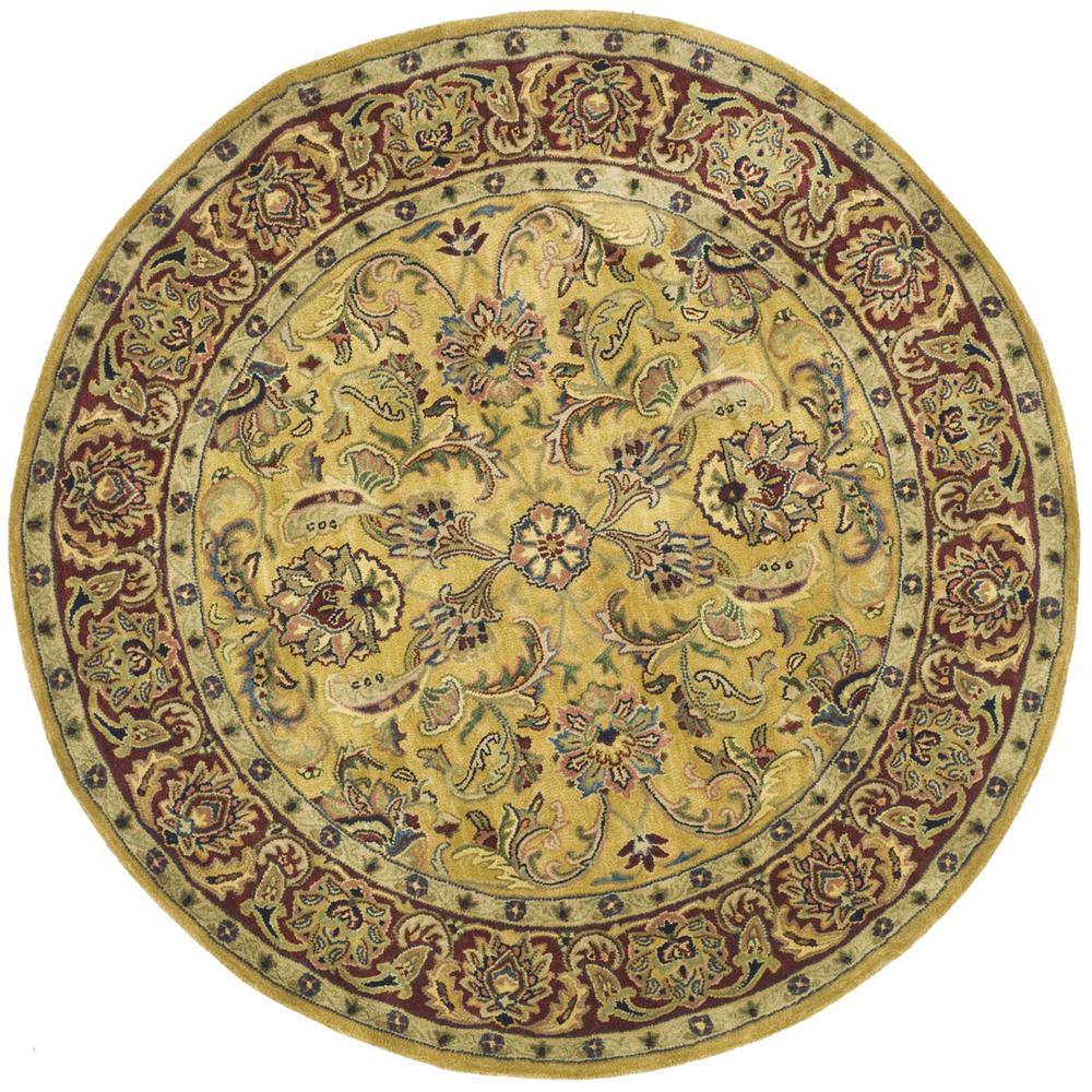 CLASSIC, GOLD / RED, 6' X 6' Round, Area Rug
