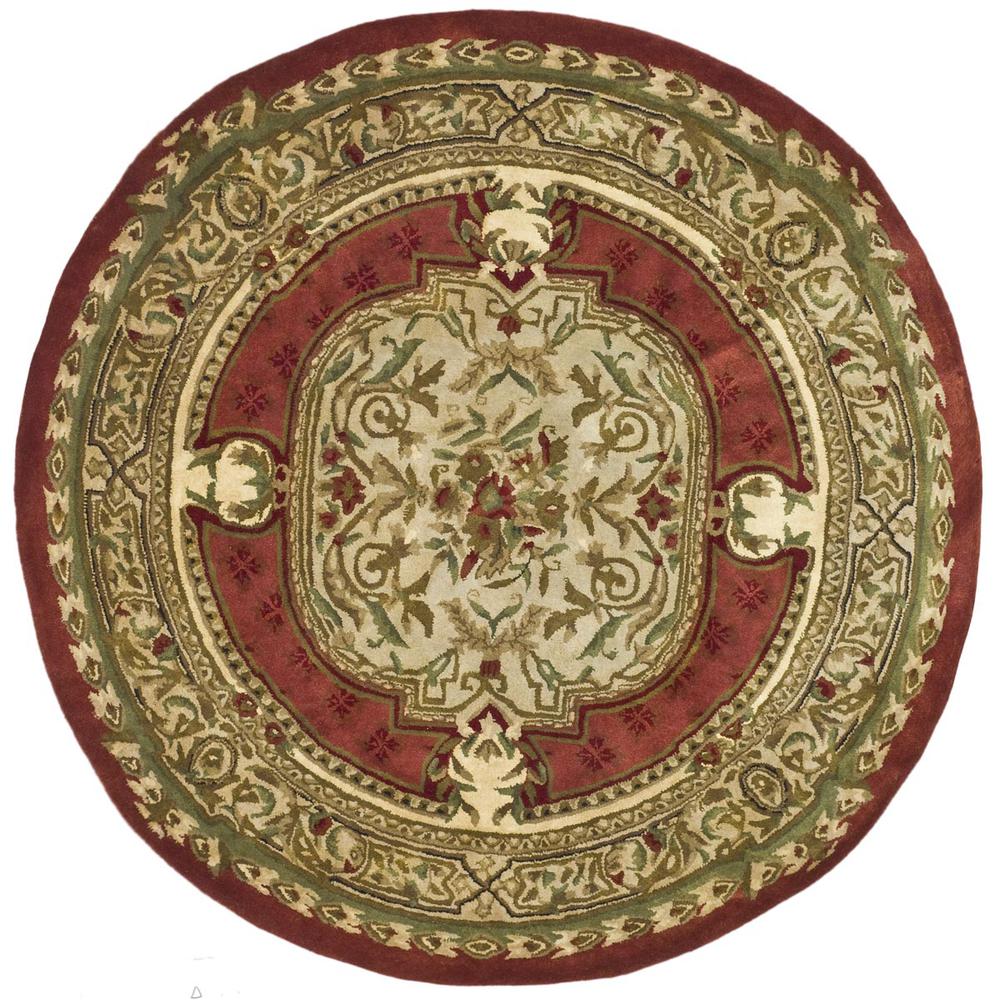 CLASSIC, BURGUNDY, 6' X 6' Round, Area Rug