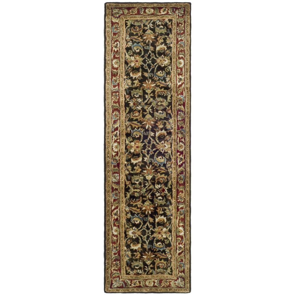 CLASSIC, DARK OLIVE / RED, 2'-3" X 8', Area Rug