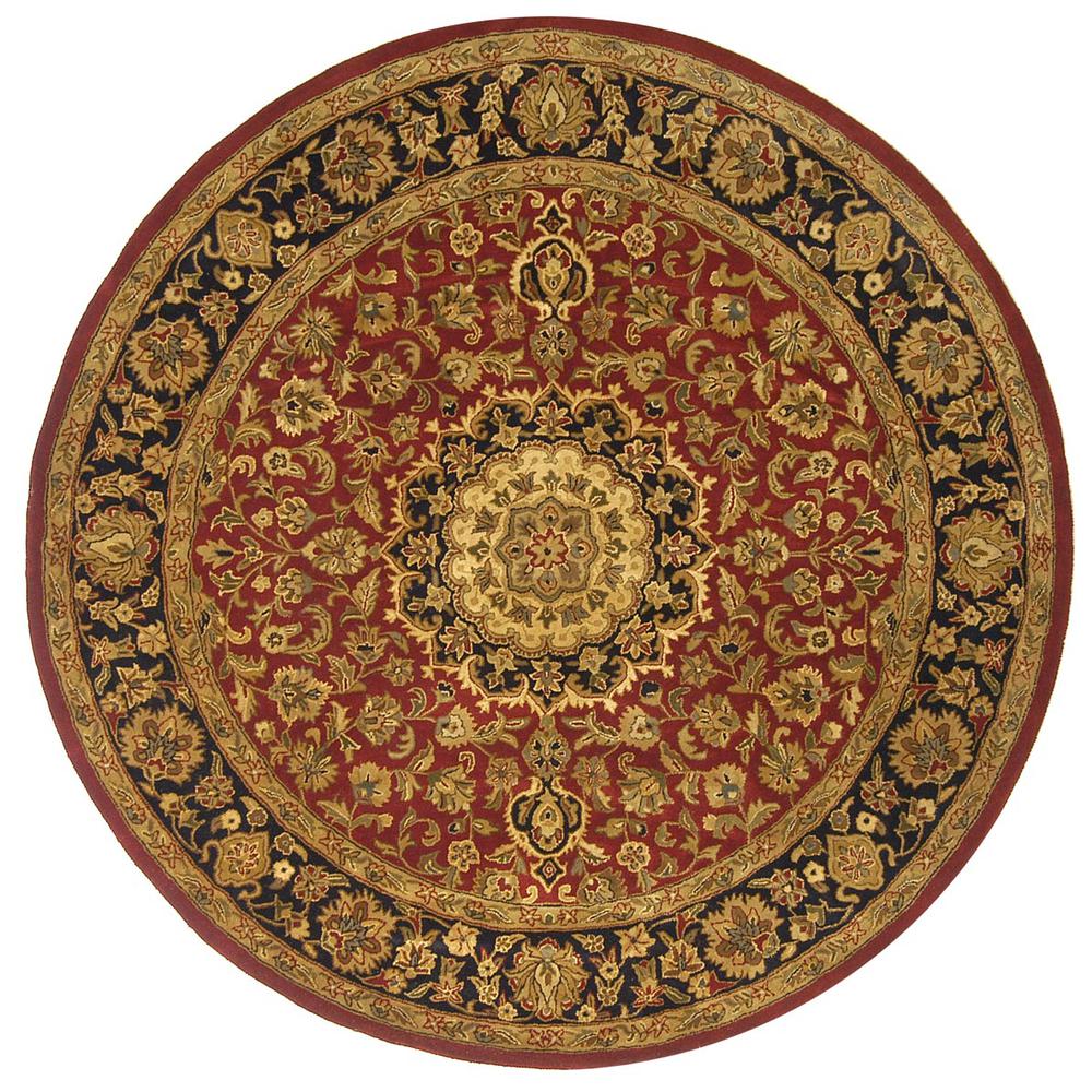 CLASSIC, RED / NAVY, 8' X 8' Round, Area Rug