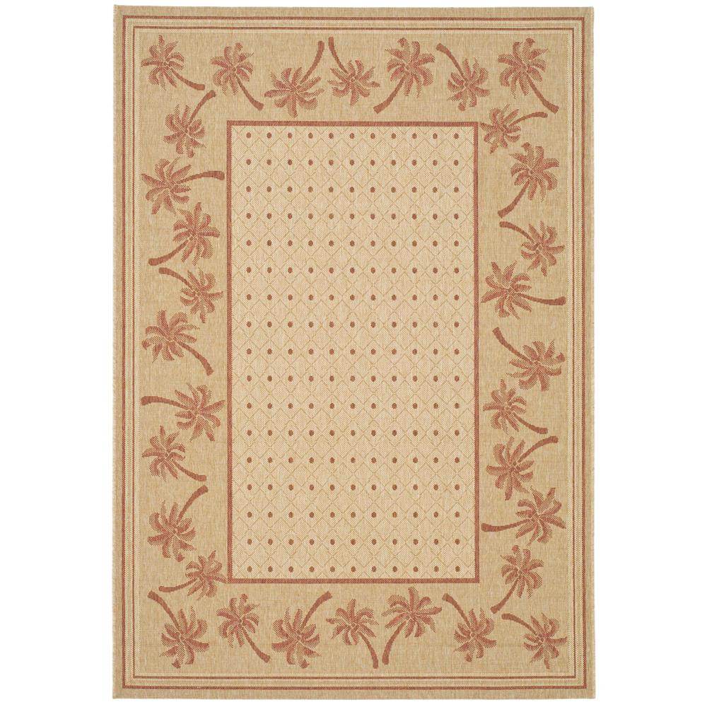 COURTYARD, IVORY / RUST, 5'-3" X 7'-7", Area Rug
