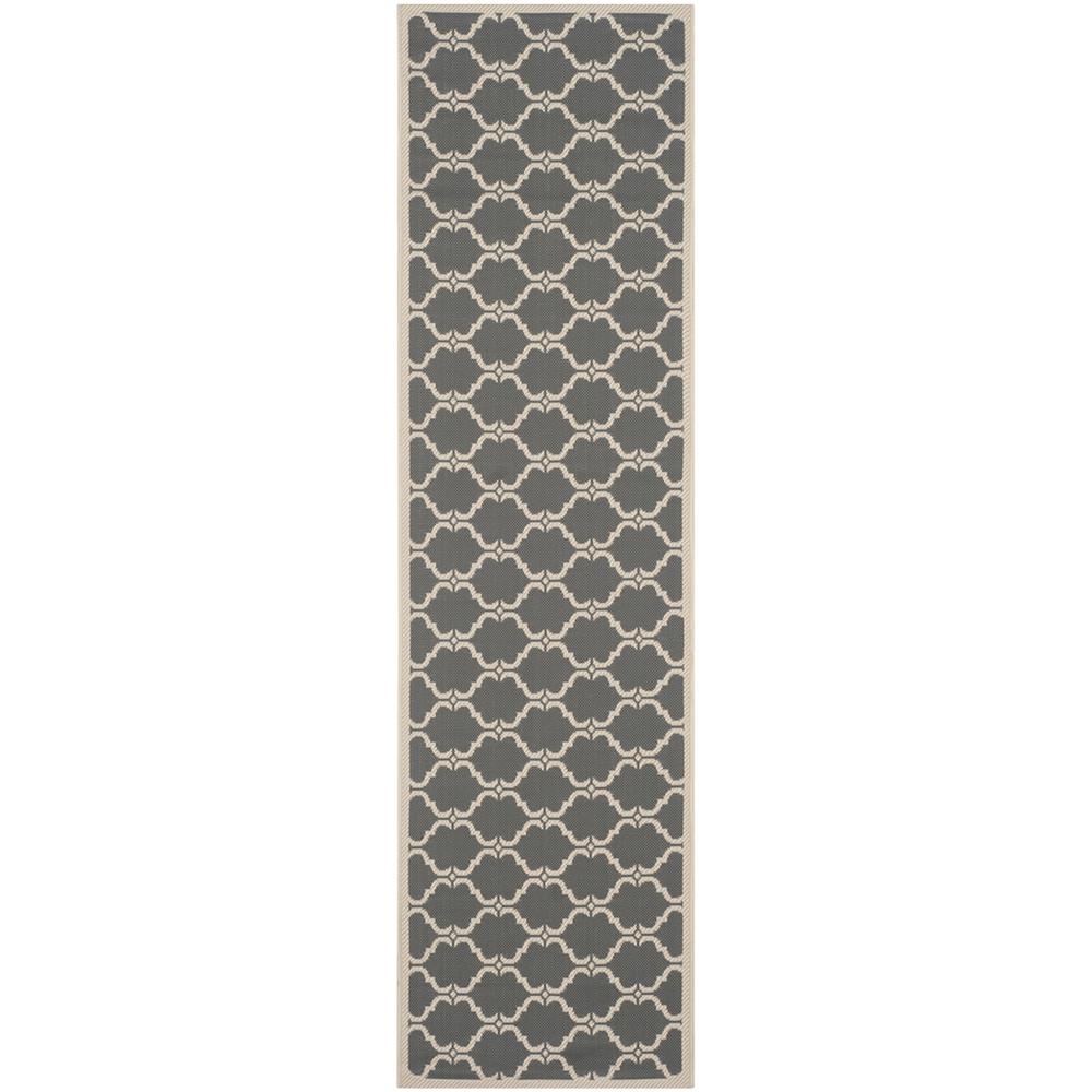 COURTYARD, ANTHRACITE / BEIGE, 2'-3" X 8', Area Rug, CY6009-246-28