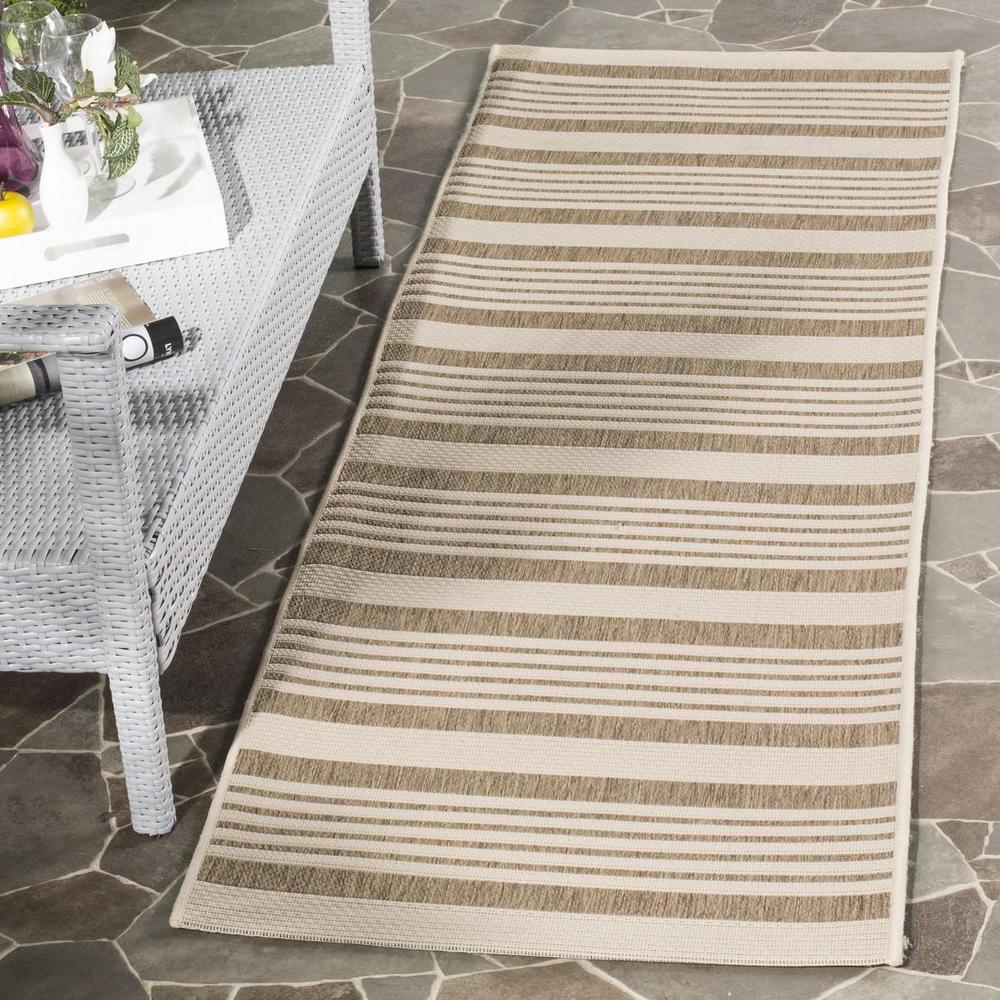 COURTYARD, BROWN / BONE, 2'-3" X 14', Area Rug, CY6062-242-214