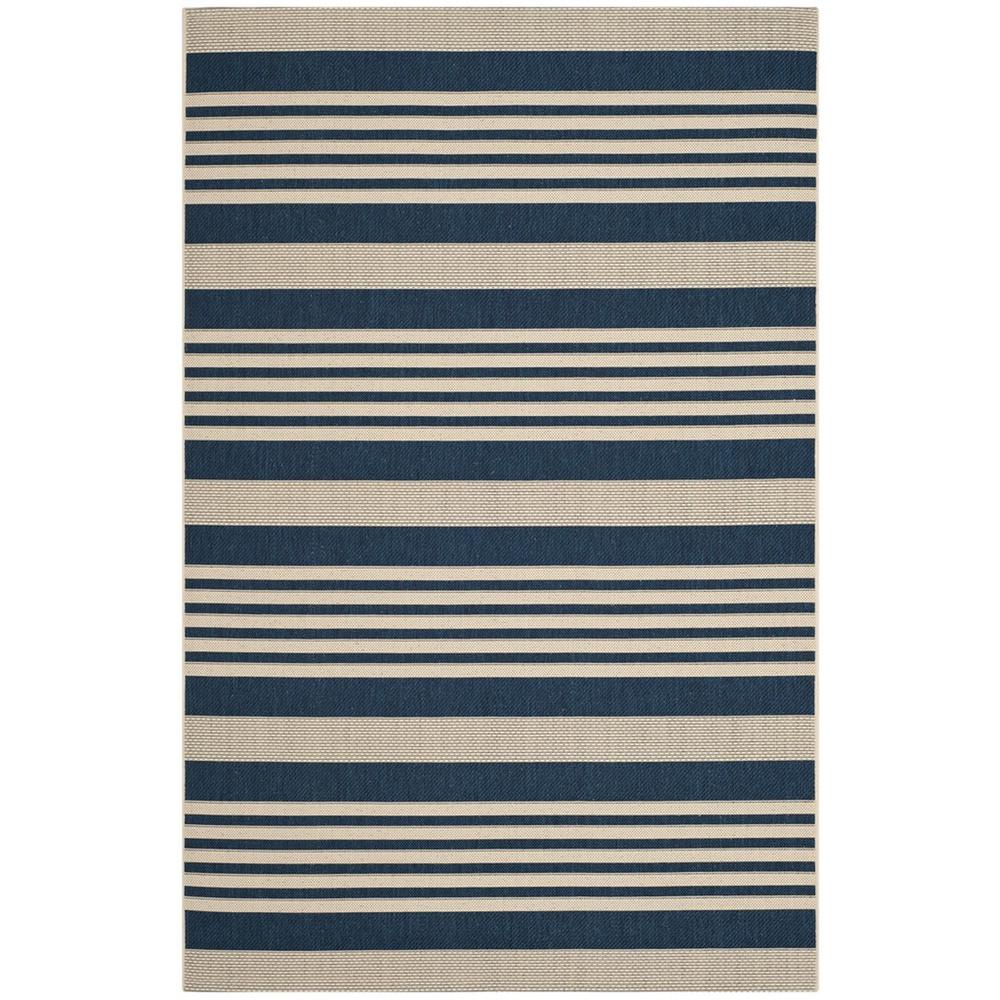 COURTYARD, NAVY / BEIGE, 6'-7" X 9'-6", Area Rug, CY6062-268-6