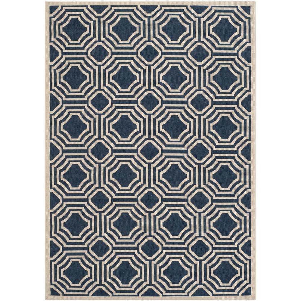 COURTYARD, NAVY / BEIGE, 6'-7" X 9'-6", Area Rug, CY6112-268-6