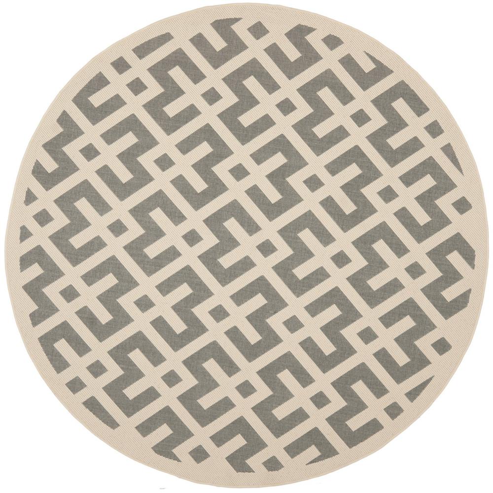 COURTYARD, GREY / BONE, 6'-7" X 6'-7" Round, Area Rug, CY6915-236-7R