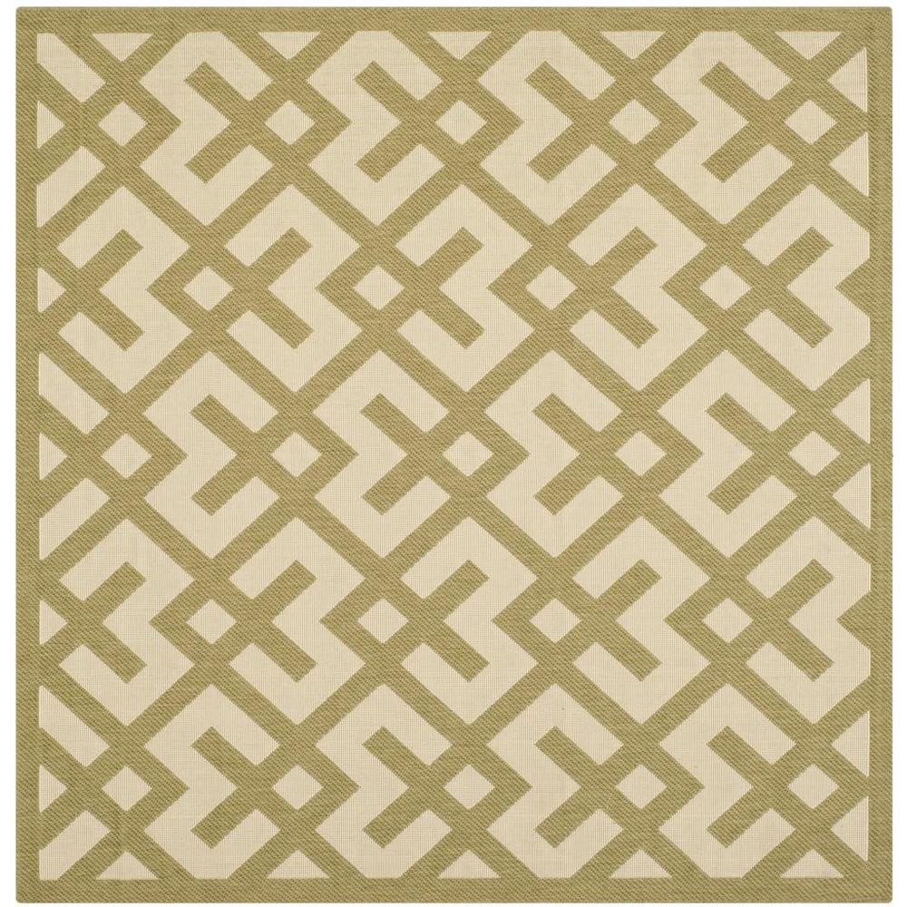 COURTYARD, BEIGE / GREEN, 6'-7" X 6'-7" Square, Area Rug