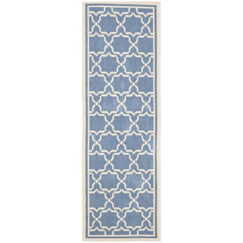 COURTYARD, BLUE / BEIGE, 2'-3" X 14', Area Rug, CY6916-243-214