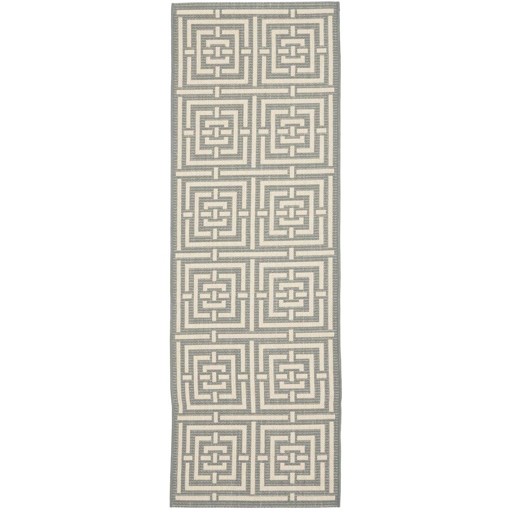 COURTYARD, GREY / CREAM, 2'-3" X 14', Area Rug, CY6937-65-214