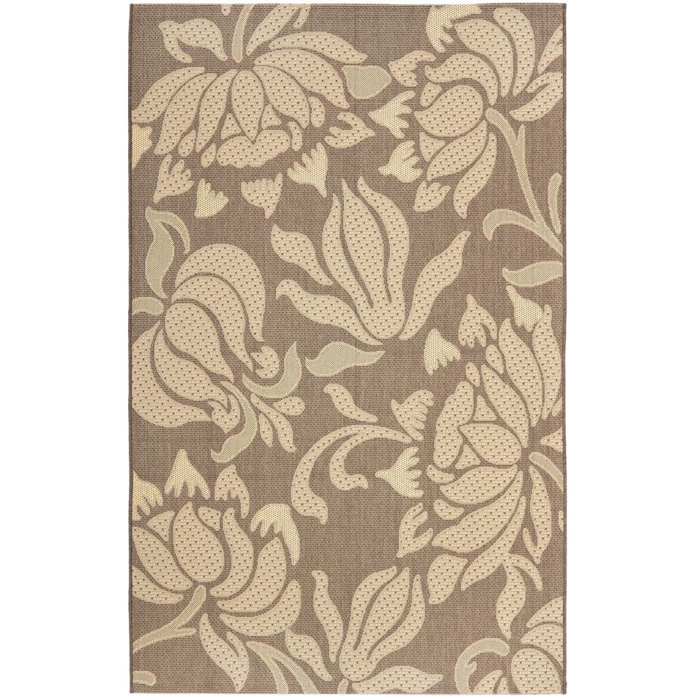 COURTYARD, LIGHT CHOCOLATE / CREAM, 6'-7" X 9'-6", Area Rug