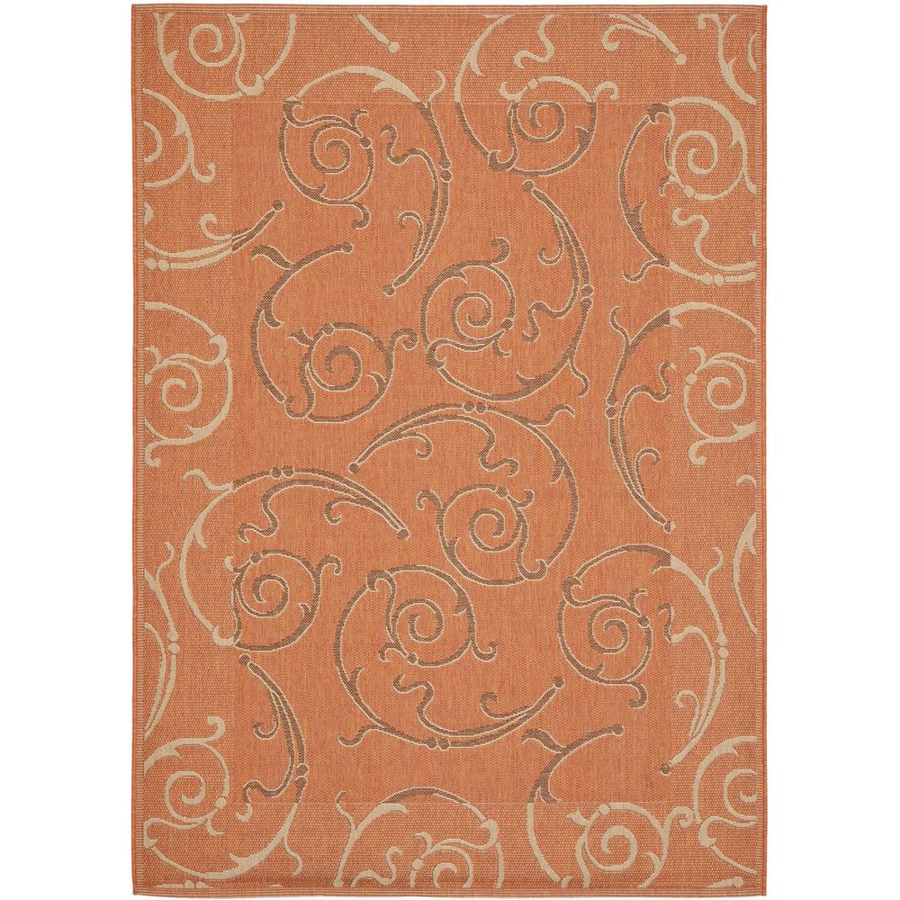 COURTYARD, TERRACOTTA / CREAM, 5'-3" X 7'-7", Area Rug, CY7108-21A7-5