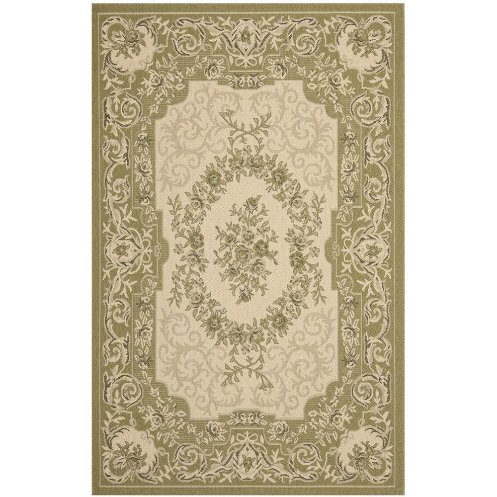 COURTYARD, CREAM / GREEN, 6'-7" X 9'-6", Area Rug, CY7208-14A5-6
