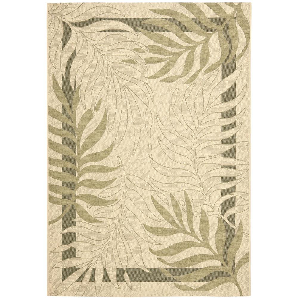 COURTYARD, CREAM / GREEN, 6'-7" X 9'-6", Area Rug, CY7836-14A5-6