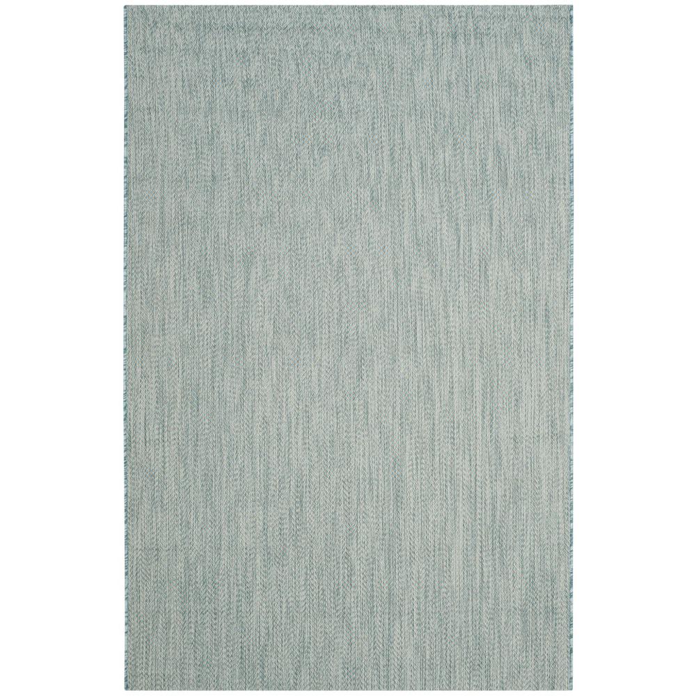 COURTYARD, AQUA / GREY, 6'-7" X 9'-6", Area Rug, CY8022-37121-6