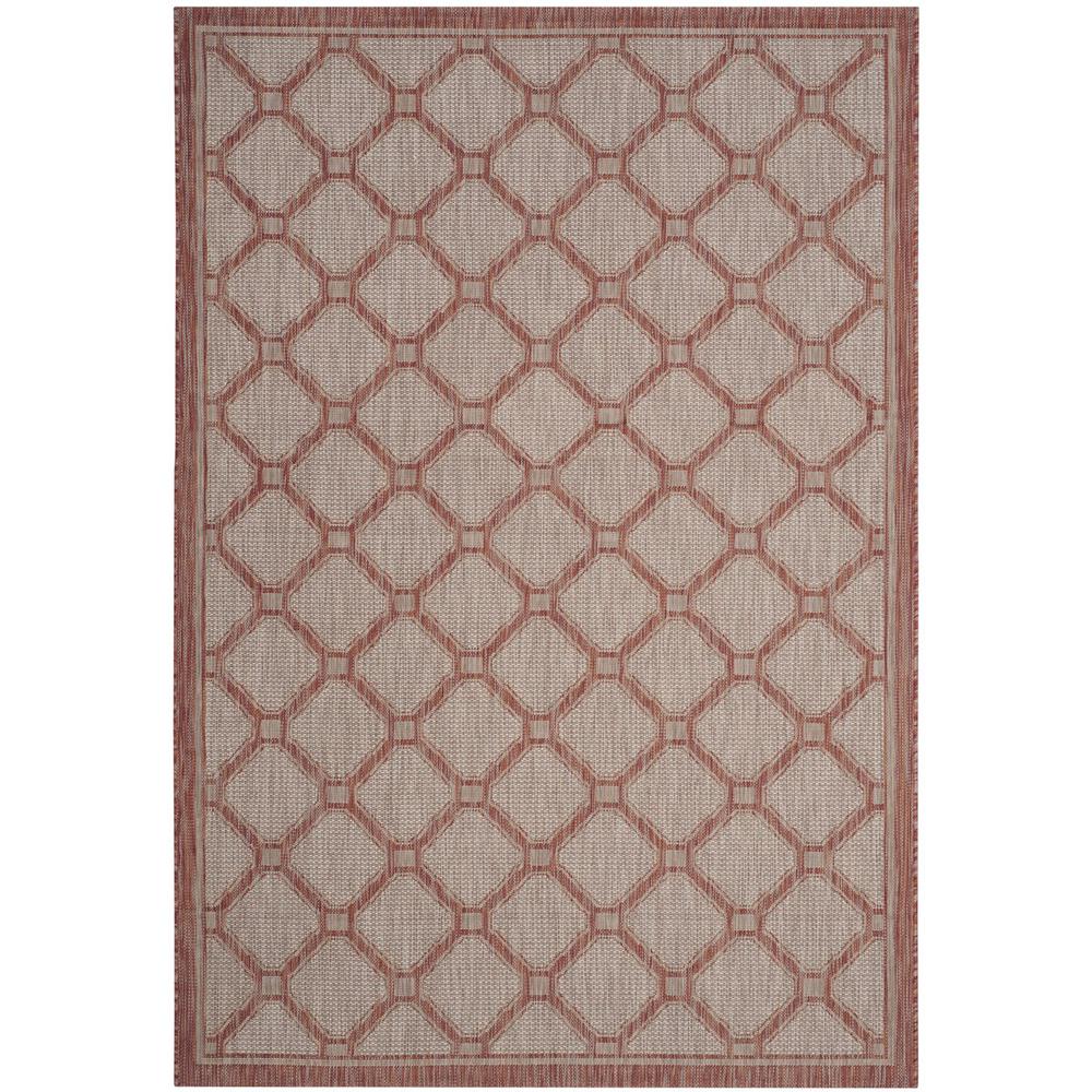 COURTYARD, RED / BEIGE, 6'-7" X 9'-6", Area Rug, CY8474-36521-6