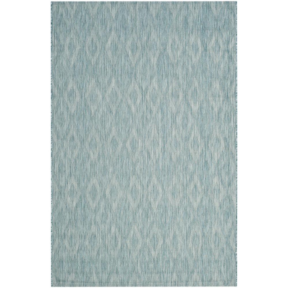 COURTYARD, AQUA / AQUA, 6'-7" X 9'-6", Area Rug, CY8522-37122-6