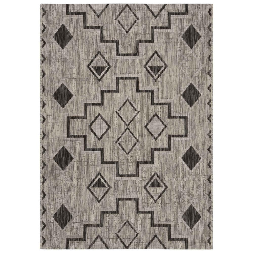 COURTYARD, GREY / BLACK, 4' X 5'-7", Area Rug, CY8533-37612-4
