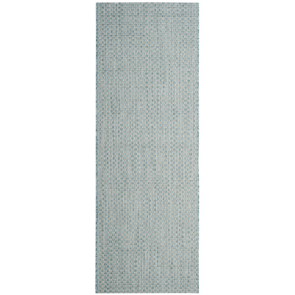 COURTYARD, LIGHT BLUE / LIGHT GREY, 2'-3" X 14', Area Rug