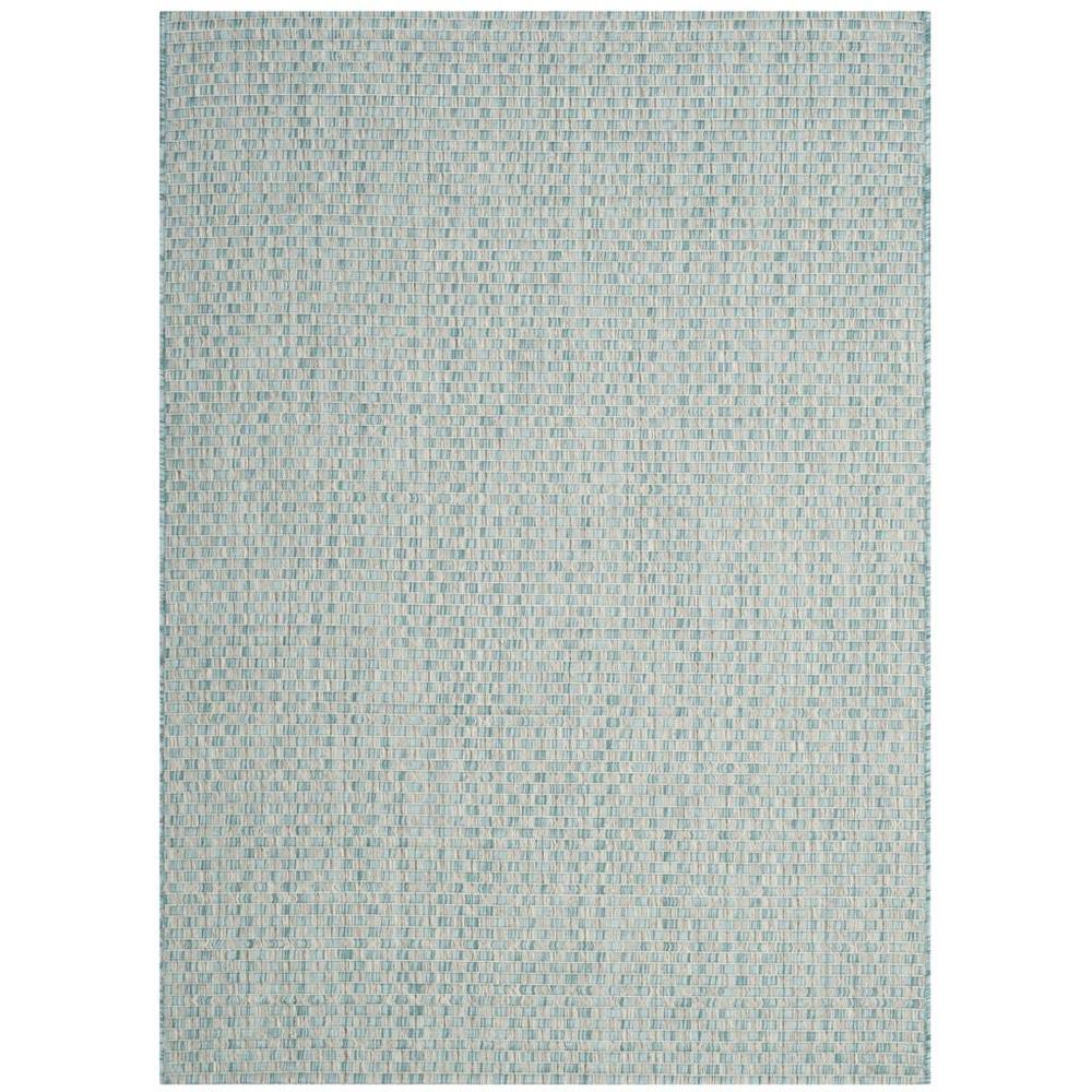 COURTYARD, LIGHT BLUE / LIGHT GREY, 6'-7" X 6'-7" Square, Area Rug