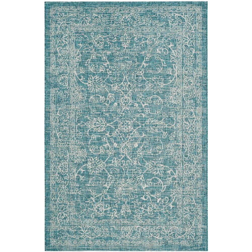 COURTYARD, TURQUOISE, 5'-3" X 5'-3" Square, Area Rug